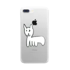 長い猫の尻尾が怪しい猫 Clear Smartphone Case