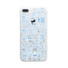 mugny shopのぎゅうぎゅう(青い線)  Clear Smartphone Case