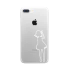 シンプルなグッズ やこ屋の(白抜き) 帽子の女の子 Clear Smartphone Case