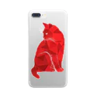 shop m'sのレッドキャット Clear Smartphone Case