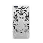 Baby Tigerのトラの顔(白黒) Clear Smartphone Case