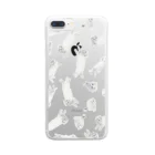 WHITE CAT LAND :Dのしろねこだらけ Clear Smartphone Case