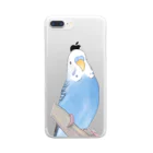 まめるりはことりのセキセイインコちゃんと止まり木【まめるりはことり】 Clear Smartphone Case