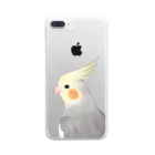 まめるりはことりの見つめるオカメインコちゃん【まめるりはことり】 Clear Smartphone Case