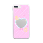 Fancy Surprise!の推しチェキスマホケースHeart♡くまPink Clear Smartphone Case