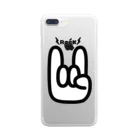 Cɐkeccooのメロイックサイン★デビル・サイン(コルナサイン)LOVE ROCK Clear Smartphone Case