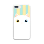 SHOP ベアたんのしろねこオッドアイさん Clear Smartphone Case