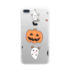 ゆずずショップのハロウィン　かぼちゃとお化けたち Clear Smartphone Case