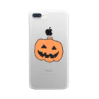 ゆずずショップのハロウィンお化けカボチャ Clear Smartphone Case