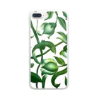 glass.saoriのgreen flowers 緑の花唐草 Clear Smartphone Case