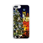 GALLERY misutawoのプラハ 夜のクリスマスツリーとティーン教会 Clear Smartphone Case