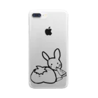 🤍一ノ瀬 彩 🐇⸒⸒ suzuri支店🤍のうさぎ:モノクロ:枠【1匹】 Clear Smartphone Case