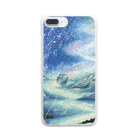 yune@色鉛筆画の星の雨 Clear Smartphone Case