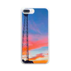 きりとりけずるの田舎の夕景 Clear Smartphone Case