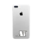 🤍一ノ瀬 彩 🐇⸒⸒ suzuri支店🤍の一ノ瀬彩:LOGO_AI_白黒【英語略】 Clear Smartphone Case