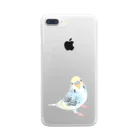 まめるりはことりの見つめる七色セキセイインコちゃん【まめるりはことり】 Clear Smartphone Case