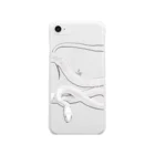 DecoLacertaのWhite snake Clear Smartphone Case