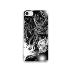 StrongFeelingのBlack drawing Clear Smartphone Case