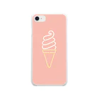 marinaのソフトクリーム（coral pink） Clear Smartphone Case