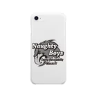 Naughty Boys official storeのNaughty Boys モノクロキャラ クリアスマホケース