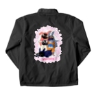 ヤママユ(ヤママユ・ペンギイナ)のうさぺん。(ハートフレーム) Coach Jacket :back
