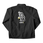 TM-3 Designの彫刻 × BEER（考える人）白線画 Coach Jacket :back