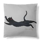 黒猫りゅうのちょっとだけ長い猫のクッションカバー Cushion