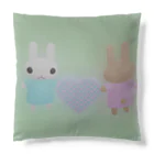 grk0 🌟ウサギのチャとシロ〜時々カッパの3D チャとシロ　リバーシブル Cushion