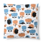 チカフジアヤカのPattern⋰おひるねハリネズミ│blue orange Cushion