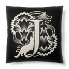 レトロネコ雑貨 華鳥風月のレトロネコ　イニシャルクッション J Cushion