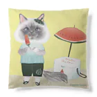 wokasinaiwoの夏猫10ズスイカ Cushion