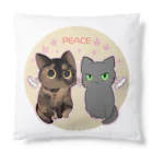 ねこほうチャンネル公式グッズのマロチロとハムモモ両面イラストクッション Cushion