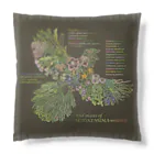 雁花工房（寄付アイテム販売中です）のWild plants of HOTOKENUMA-wetlands（ダークレッド+ダークグレー） Cushion