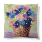 アートコミュニティー笑顔の花のパンジーの花かご Cushion