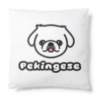 ペキニーズくらぶ（SUZURI支店）のペキニーズ・ホワイト（サマーカット）（顔だけ） Cushion