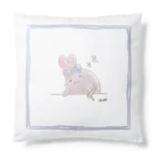 めだか イラストのおねむうさぎ(ぴんく) Cushion