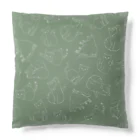 林なのはなの猫柄　緑 Cushion