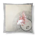 ペン画雑貨 一辺一辺の墨流しの金魚 Cushion