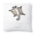 Hanagara animal cafeのモモンガと花柄アニマルカフェのロゴ入り。 Cushion