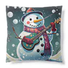 のんびりアート工房の雪だるまアーティスト Cushion