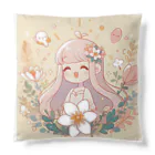 終わらない夢🌈の少女とお花🌸 Cushion