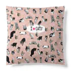 アニマル四字熟語のI LOVE CAT's　(PINK) 猫だらけ！最高にキュートな猫パラダイス！ Cushion