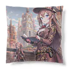 シロクマペンギンのスチームパンクと女の子 Cushion