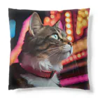 ネオンストリートANIMALの三毛猫#1【ネオンストリートcat】 Cushion