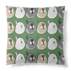 おきらくハウス🏠の文鳥モチ3（グリーン） Cushion