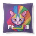 Happy　Rainbow　Flagのレインボーフラッグ Cushion