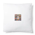 FLOWERアニマルのロココFLOWERキャットコスモス Cushion