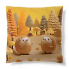 まみおデザインの紅葉の中のハリネズミくん Cushion