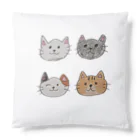 gattyoデザインのくすっと笑える雑貨たちの「くろぶちにゃん – おすまし猫の横顔」 Cushion