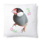 harupink🌸ペット似顔絵illustのFLOWER文鳥さん Cushion